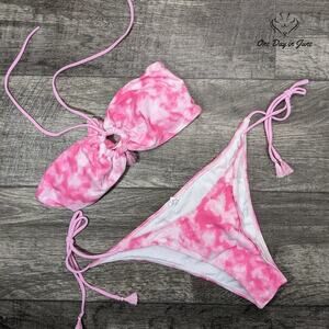 ODIJ Ring Top Tie Back Bikini Swimsuit Size XL